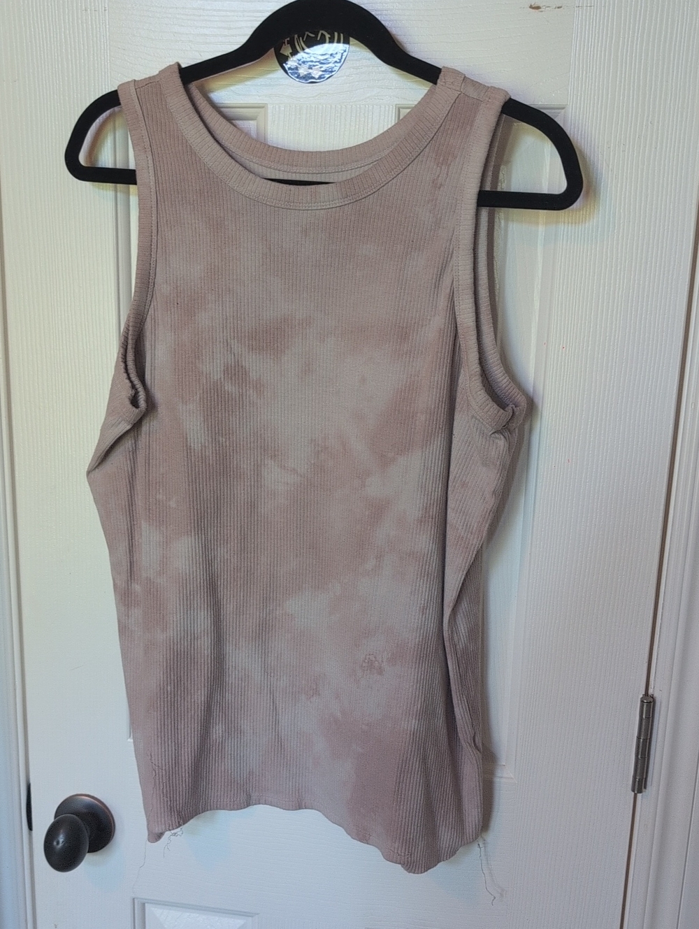 Maurices Women's Ribbed Tie-Dye Tank Top - Taupe Blush